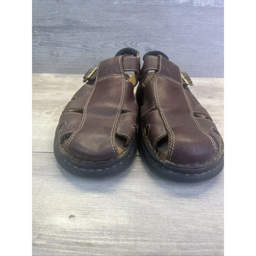 Earth Shoe Sandals Brown Leather Fisherman Sandals Strap Buckle Sz 13 Summer